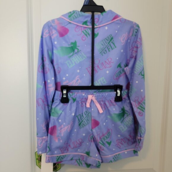 NEW NWT Wicked Girls Long Sleeve Fleece 2pc Pajama Set w/Shorts XS 4/5 Purple - Picture 2 of 5